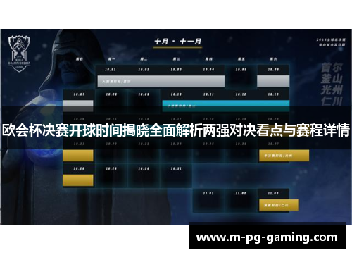 欧会杯决赛开球时间揭晓全面解析两强对决看点与赛程详情 欧会杯决赛开球时间揭晓全面解析两强对决看点与赛程详情